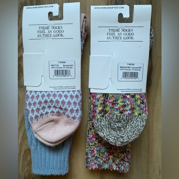 2-pairs World’s Softest Women's Weekend Collection Socks - Pink and Multicolor - Picture 2 of 4